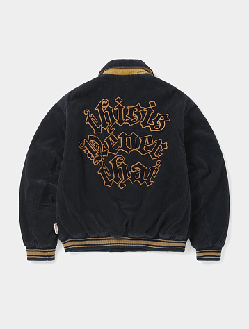 Бомбер thisisneverthat Fortuna Corduroy Varsity Jacket Navy
