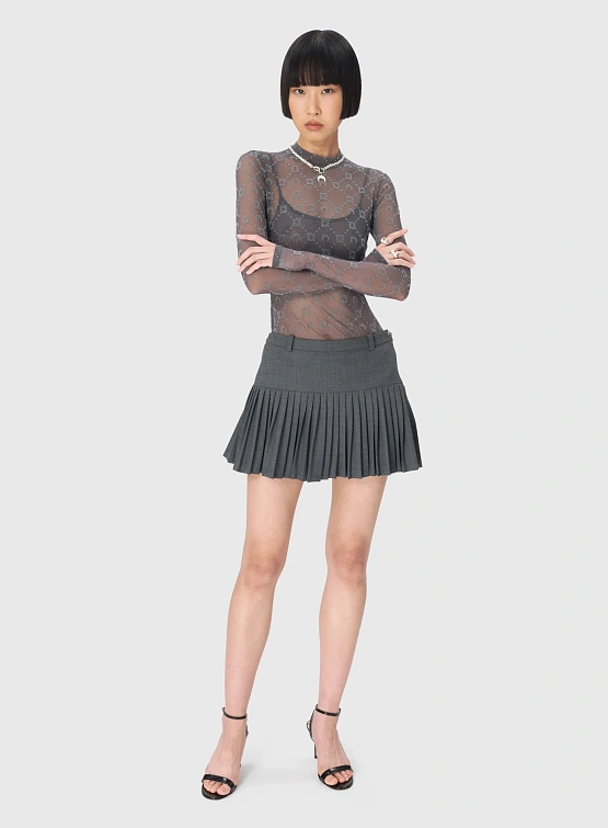 Женский лонгслив Marine Serre Recycled Mesh Second Skin Stone Grey