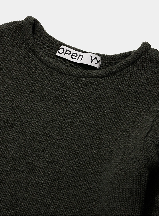 Женский свитер OPEN YY Boatneck Basic Sweater Dark Green
