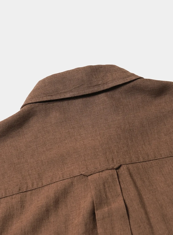 Рубашка FrizmWORKS Silky Linen Relaxed Shirt Brown