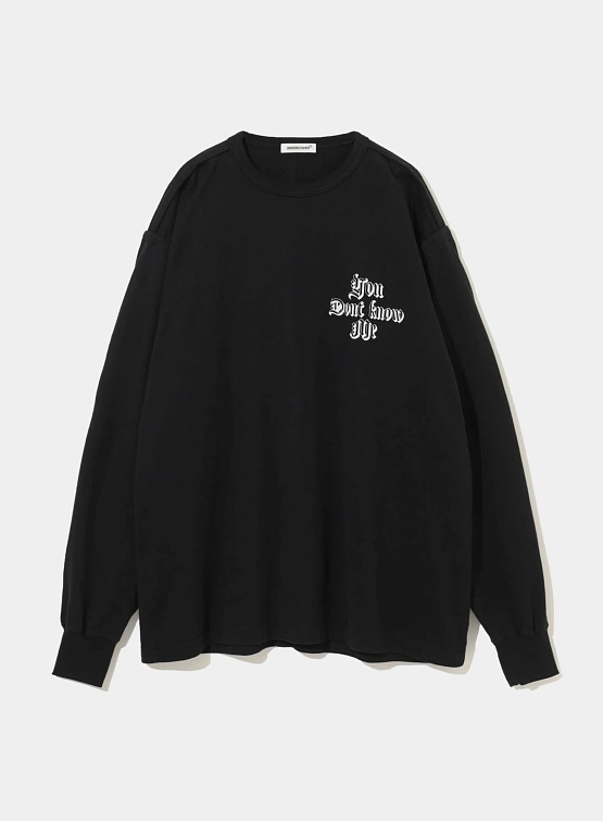 Лонгслив UNDERCOVER Cotton Seam-Out Design Black