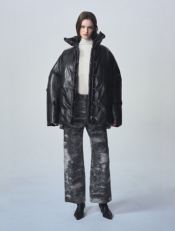 Женский Пуховик System Structured Leather Black