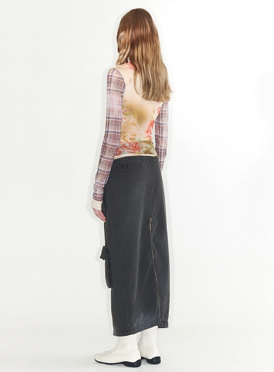 Женский топ OPEN YY Floral Mesh Sleeve Top Multi