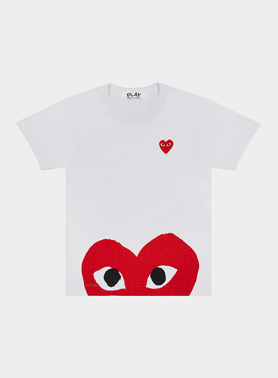 Футболка Comme des Garçons PLAY Red Edge Heart White