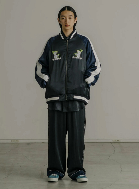 Бомбер FACETASM Souvenir Jacket Black Navy