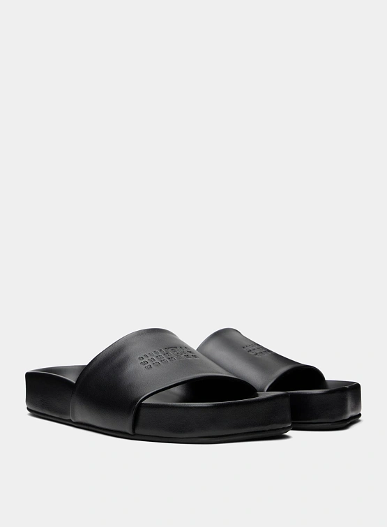 Сланцы MM6 Maison Margiela Leather Black