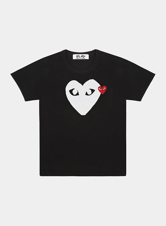 Футболка Comme des Garçons PLAY Big White Heart Black