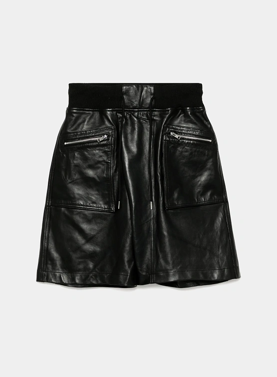 Женские Шорты R13 Crossover Leather Black