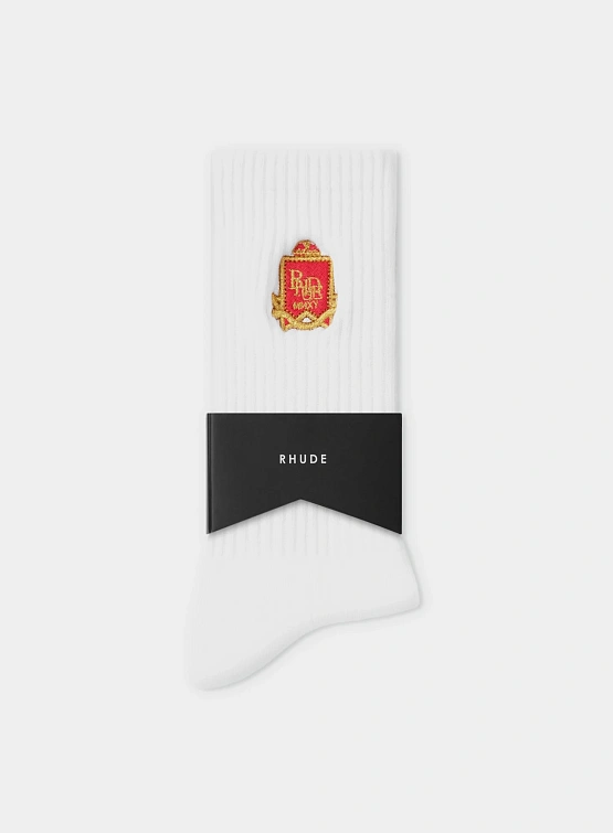 Носки RHUDE Embroidered Chevron Crest White