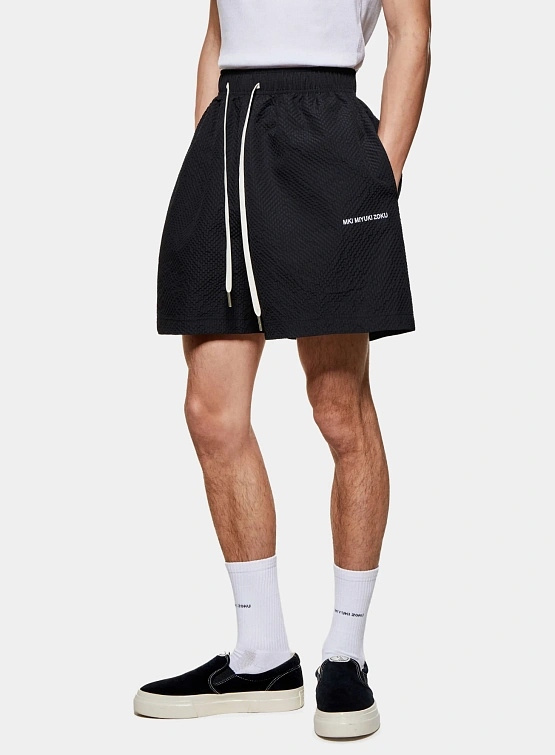 Шорты MKI MIYUKI ZOKU Seersucker Shorts Black
