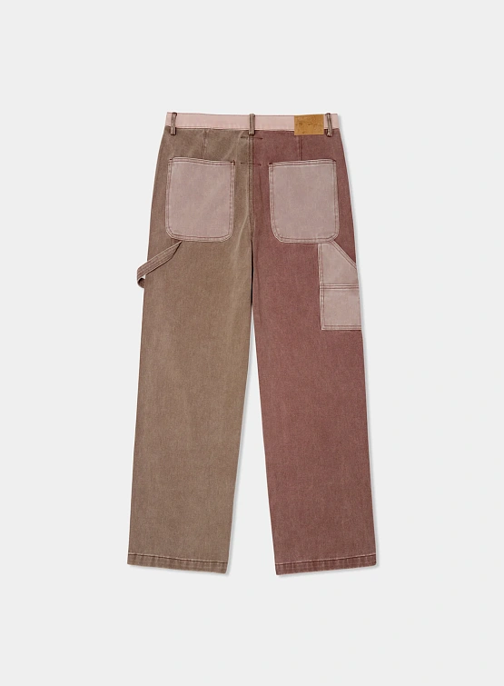 Джинсы KidSuper Patchwork Face Double Knee Brown