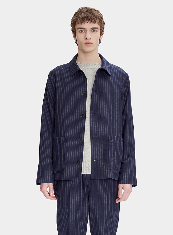 Овершот A.P.C. Pinstripe Dark Navy
