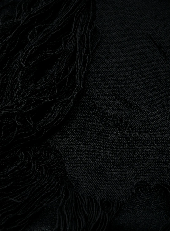 Женский лонгслив MM6 Maison Margiela Black Distressed Black