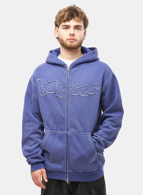 Зип-худи Butter Goods Mineral Wash Zip-Thru Prussian