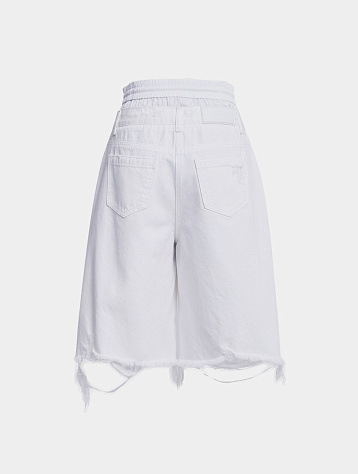 Женские шорты JUUN.J Double Waisted Denim Shorts White