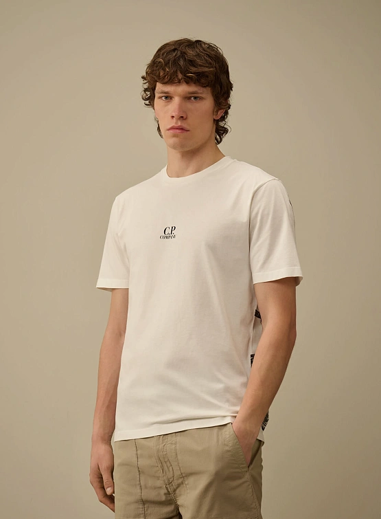 Футболка C.P. Company 24/1 Jersey Artwork Logo Gauze White