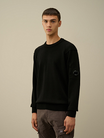 Джемпер C.P. Company Merino Wool Fast Dyed Logo Knit Black