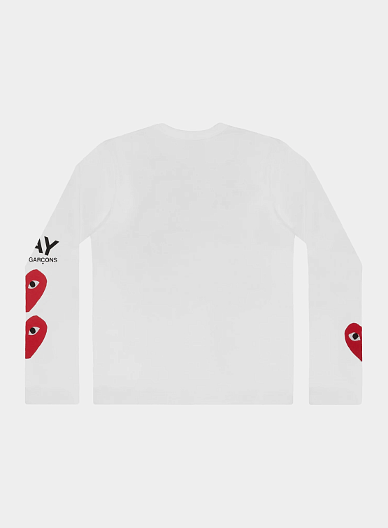 Лонгслив Comme des Garçons PLAY 3 Heart White