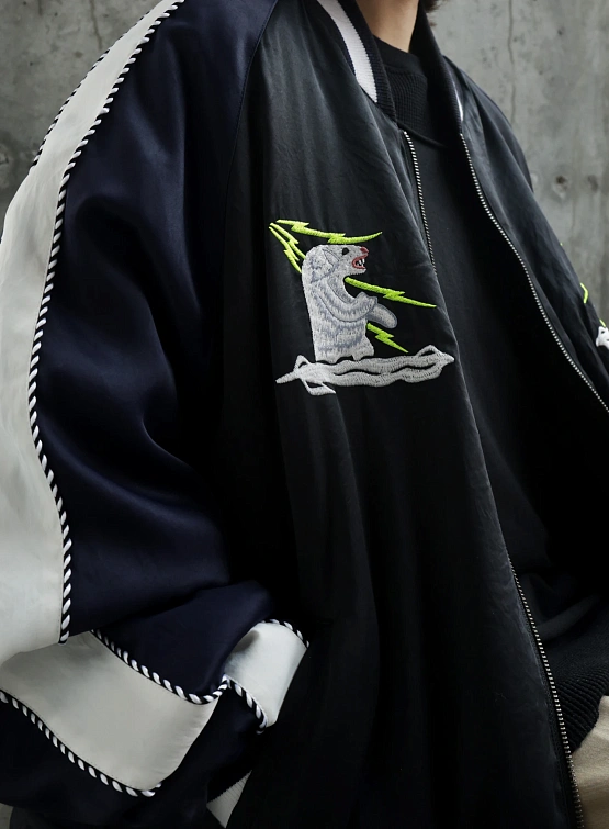 Бомбер FACETASM Souvenir Jacket Black Navy