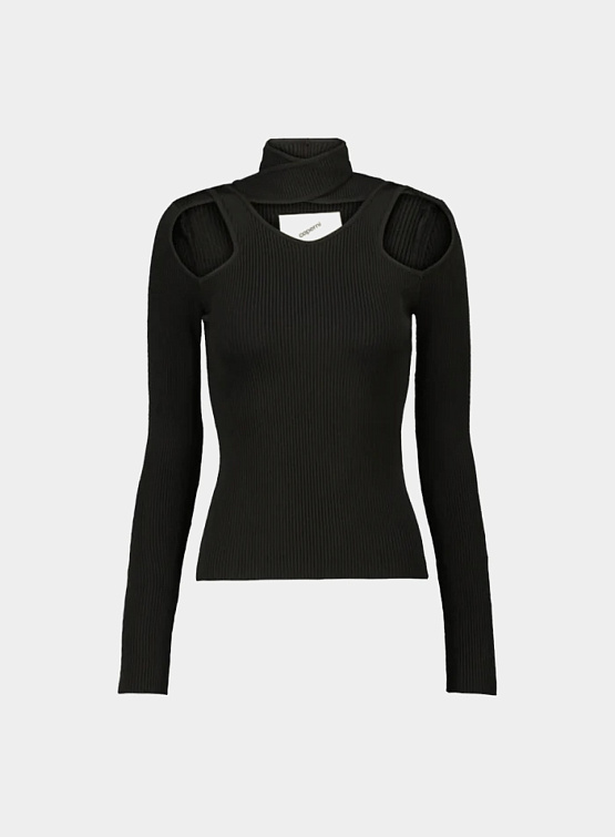 Женский лонгслив Coperni Cut-Out Knit Jumper Black