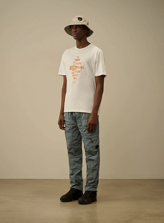 Футболка C.P. Company 24/1 Jersey Front Logo Gauze White