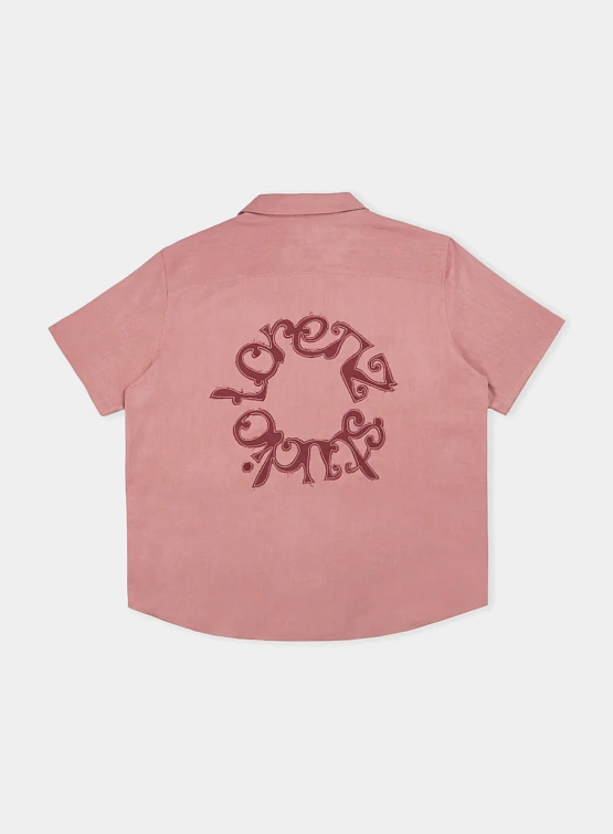 Рубашка lorenz Studio Appliqué Linen Shirt Salmon Pink