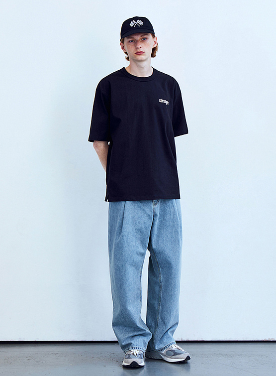 Джинсы Uniform Bridge Wide One Tuck Denim Light Indigo