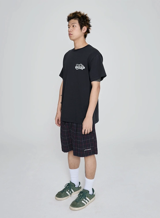 Шорты YESEYESEE Crinkled Fabric Check Black