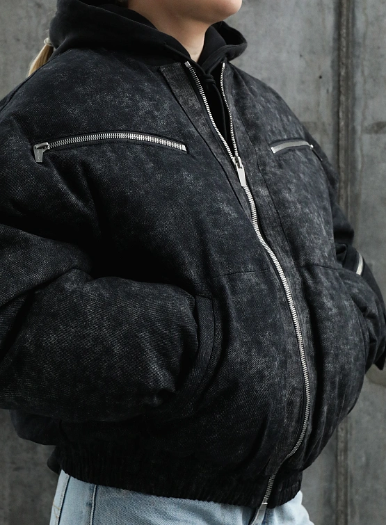 Пуховик ARNODEFRANCE Dirty Canvas Washed Black