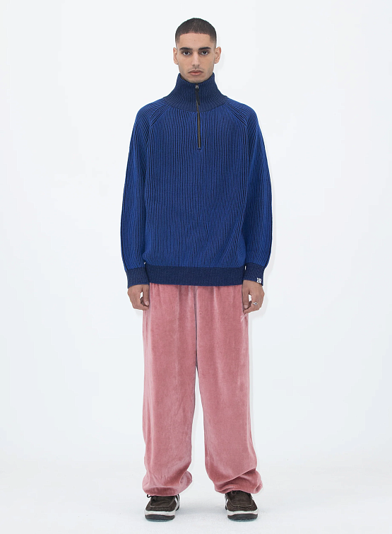 Свитер YESEYESEE Rib Knit Half Zip Up Blue