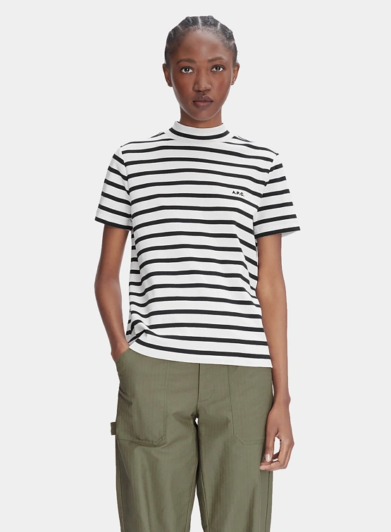 Женская футболка A.P.C. Caroll Ecru/Noir