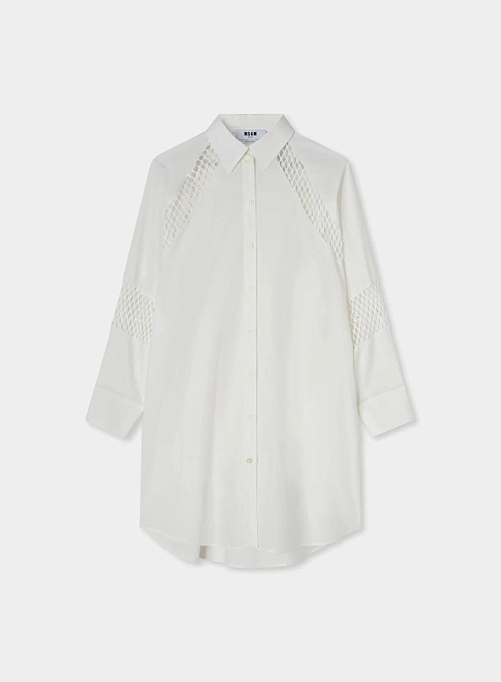 Женское платье MSGM Poplin Tailored Dress White