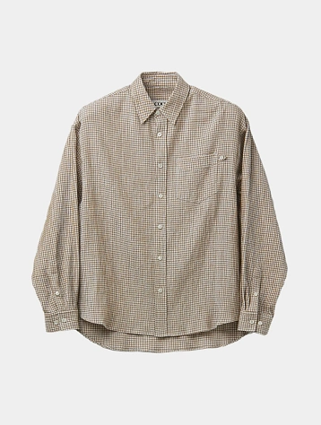 Рубашка COOR Dobby Window Pane Check Buttom Down Beige