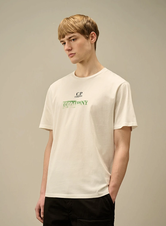 Футболка C.P. Company 24/1 Jersey Logo Gauze White