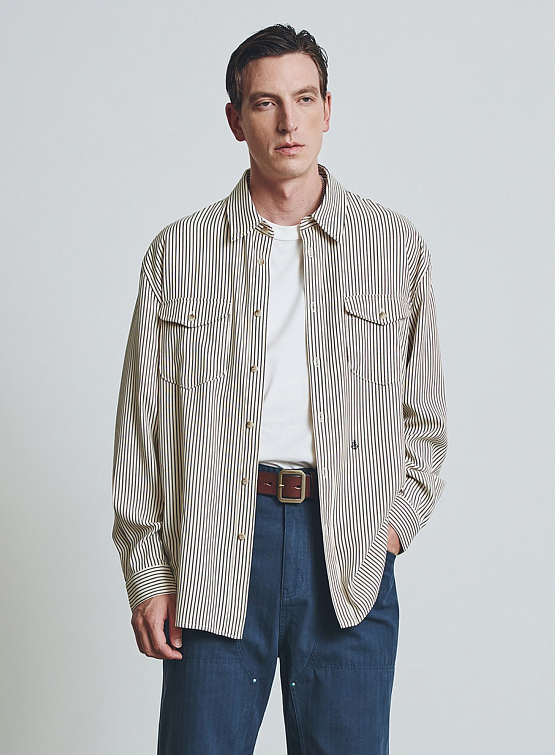 Рубашка Uniform Bridge Two Pocket Stripe Shirt Ivory