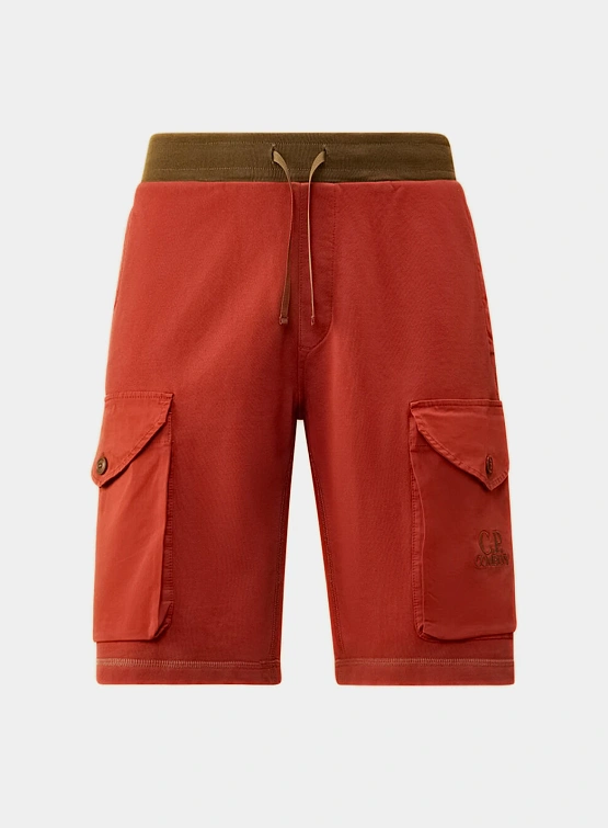 Шорты C.P. Company Diagonal Fleece Mixed Cargo Ketchup Red
