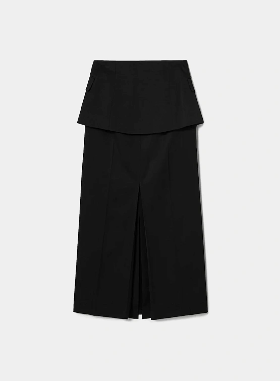 Женская юбка JUUN.J Jacket Layer Long Slit Skirt Black