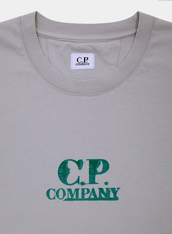 Футболка C.P. Company 30/1 Jersey Graphic Logo Blue Fox