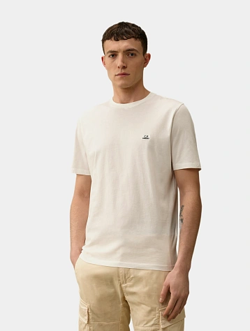 Футболка C.P. Company 30/1 Jersey Logo Gauze White