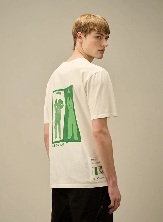 Футболка C.P. Company 24/1 Jersey Logo Gauze White