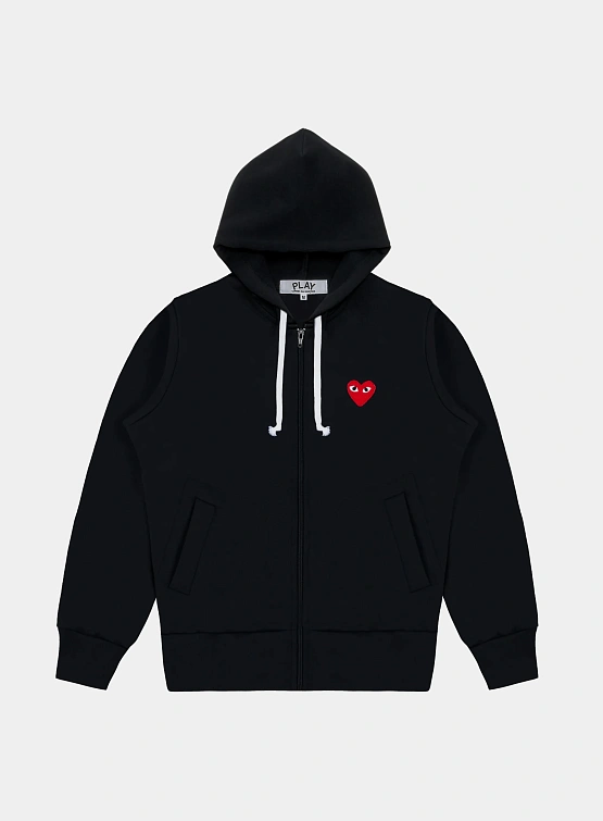Зип-худи Comme des Garçons PLAY Red Heart Zip-Up Black