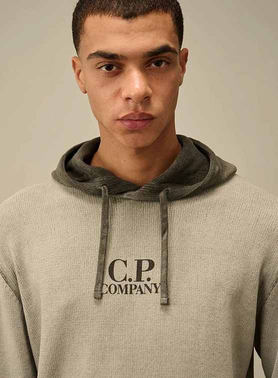 Худи C.P. Company Chenille Cotton Smoked Pearl