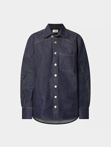 Женский овершот Coperni Denim Moto Shirt Dark Navy