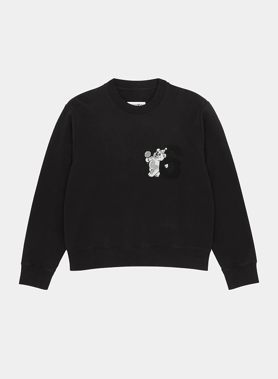 Женский свитшот MM6 Maison Margiela Bear Patch Black