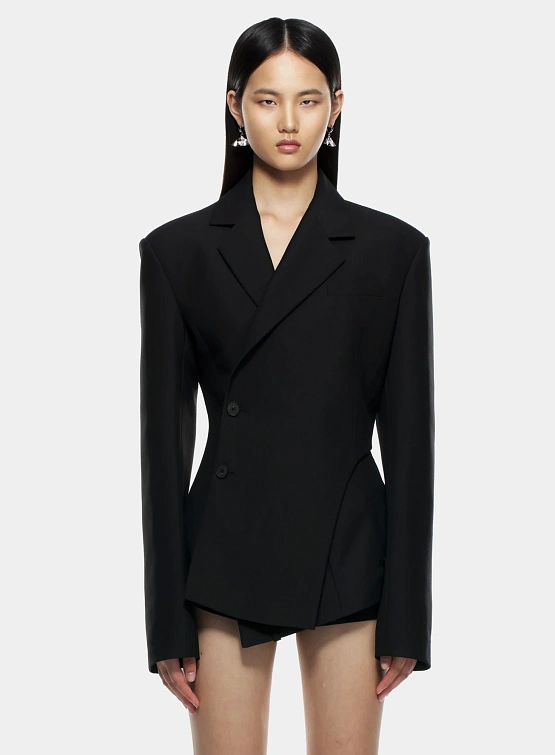 Женский блейзер MARRKNULL Black Dislocation Suit Black