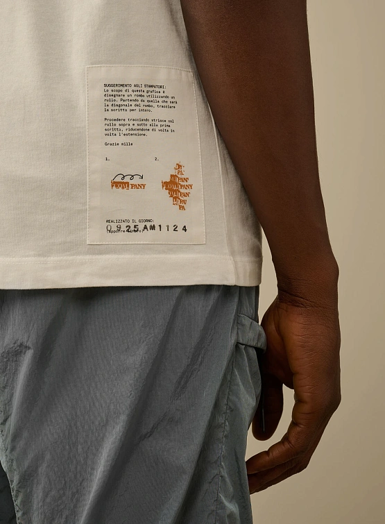 Футболка C.P. Company 24/1 Jersey Front Logo Gauze White