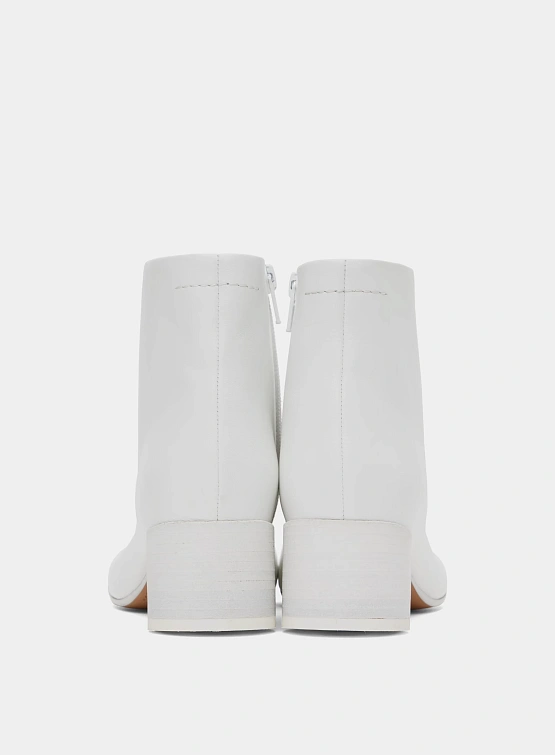 Женские ботинки MM6 Maison Margiela Leather Ankle Boots White