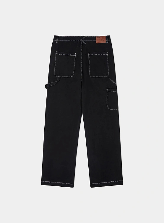 Брюки KidSuper Messy Stitched Work Pants Black
