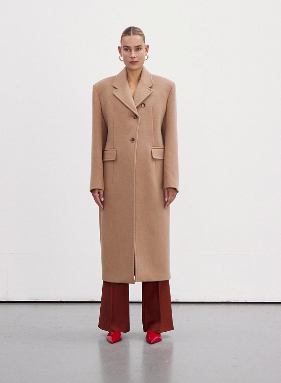 Женское пальто Recto Charlotte Structured Dark Beige