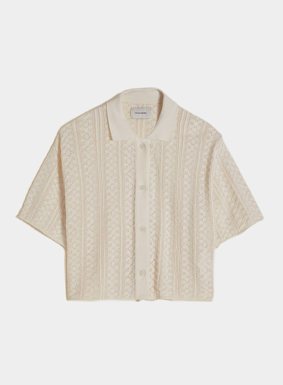 Женская рубашка HOLZWEILER Loch Crochet Knit Shirt White